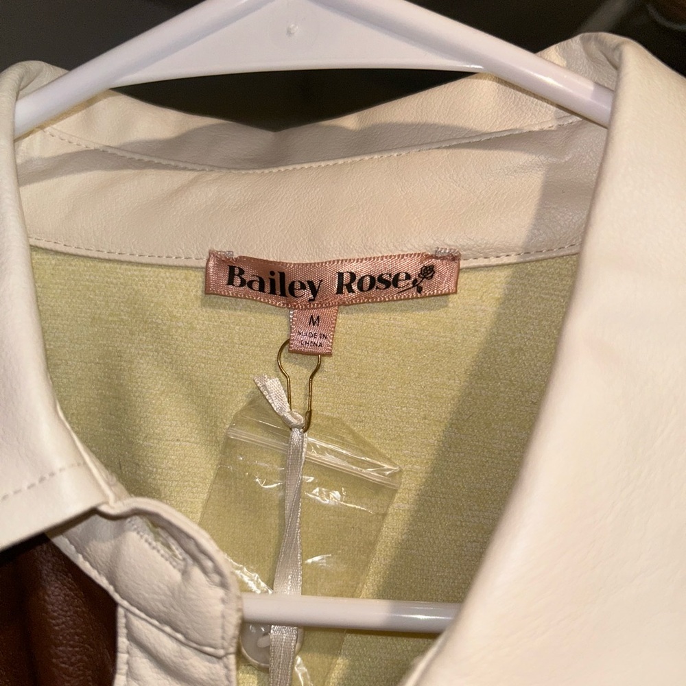 Faux leather western button-up